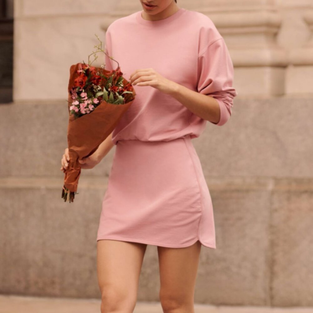 LSPACE Anthropologie Groove Pink Long Sleeve Mini Dress SZ XS